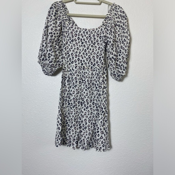 Billabong Dress Sweet Demeanor Animal Leopard Print White/Black/Pink - XS - Picture 3 of 11